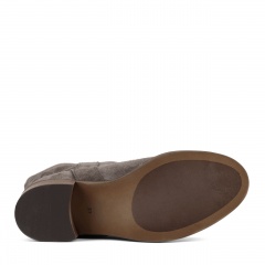 Kawowe welurowe kozaki na klocku 274F