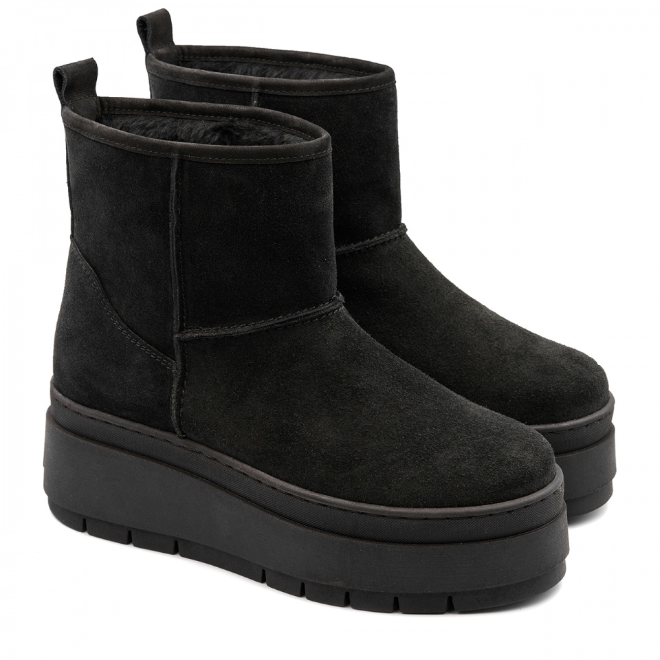 Czarne welurowe botki na platformie sohimmo 280X