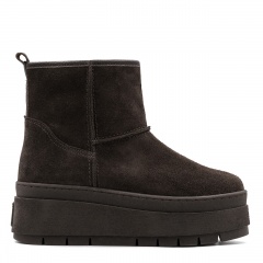 Brązowe welurowe botki na platformie sohimmo 280X