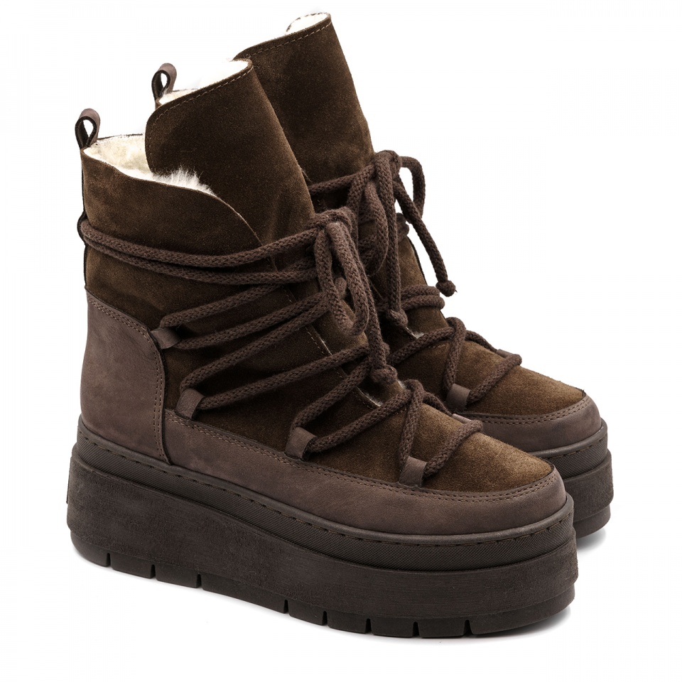 Czekoladowe botki na platformie sohimmo 280H