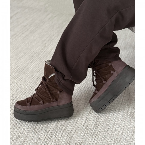 Czekoladowe botki na platformie sohimmo 280H