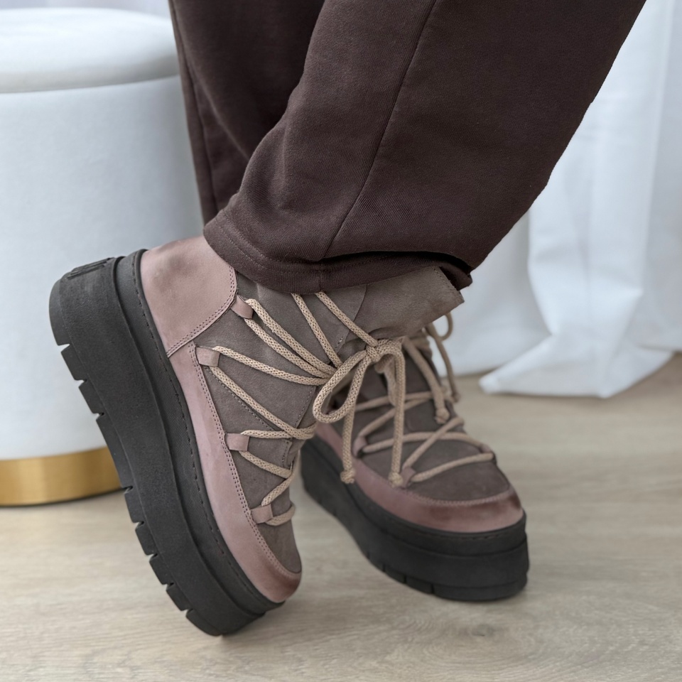 Kawowe botki na platformie sohimmo 280H