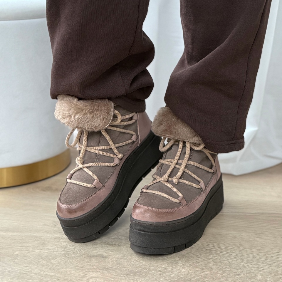 Kawowe botki na platformie sohimmo 280H