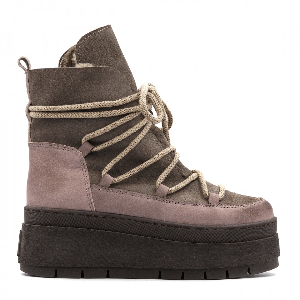 Kawowe botki na platformie sohimmo 280H