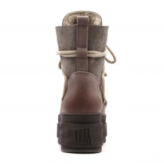 Kawowe welurowe botki na platformie sohimmo 280G