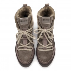 Kawowe ocieplane botki z weluru 280S