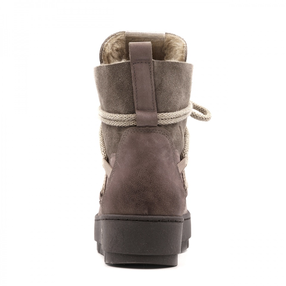 Kawowe ocieplane botki z weluru 280S