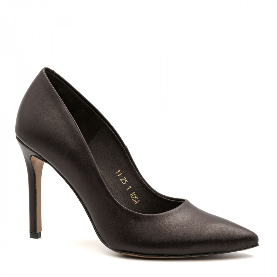 Czekoladowe skórzane szpilki 105A