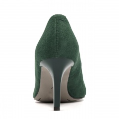 Zielone zamszowe czółenka na niskim obcasie 78H1
