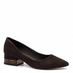 Czekoladowe czółenka na niskim obcasie 230D