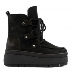 Czarne wiązane botki na platformie sohimmo 280E