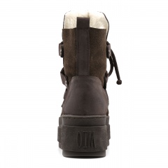 Brązowe wiązane botki na platformie sohimmo 280E