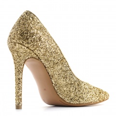 Złote klasyncze brokatowe szpilki 101L