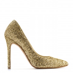 Złote klasyncze brokatowe szpilki 101L