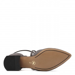 Czekoladowe skórzane otwarte czółenka 230E