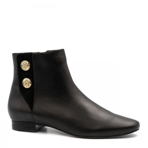 Czarne skórzane botki 5AD28914925Z