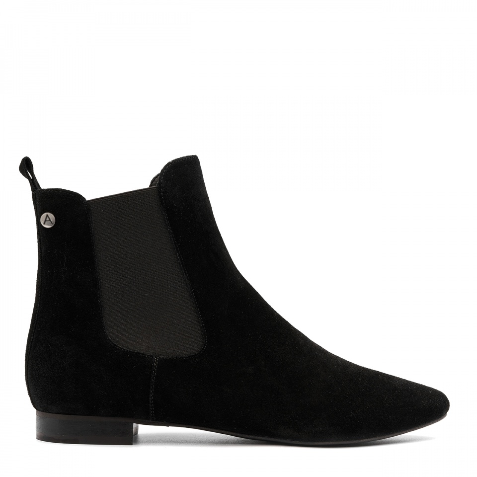 Czarne welurowe botki z gumą 5AD28915225Z