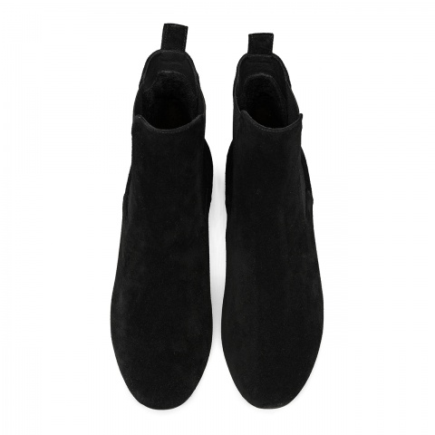 Czarne welurowe botki z gumą 5AD28915225Z