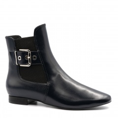 Granatowe skórzane botki z klamrą 5AD28915425Z