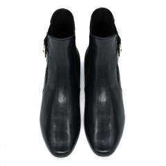 Granatowe skórzane botki z klamrą 5AD28915425Z