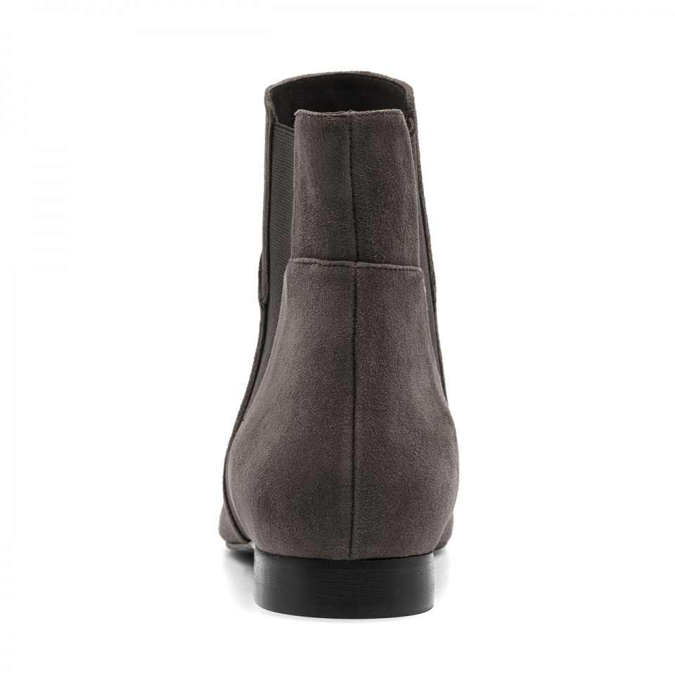 Jasnobrązowe zamszowe botki z gumą 5AD28913818Z