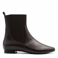 Brązowe skórzane botki z gumą 5AD28915125Z