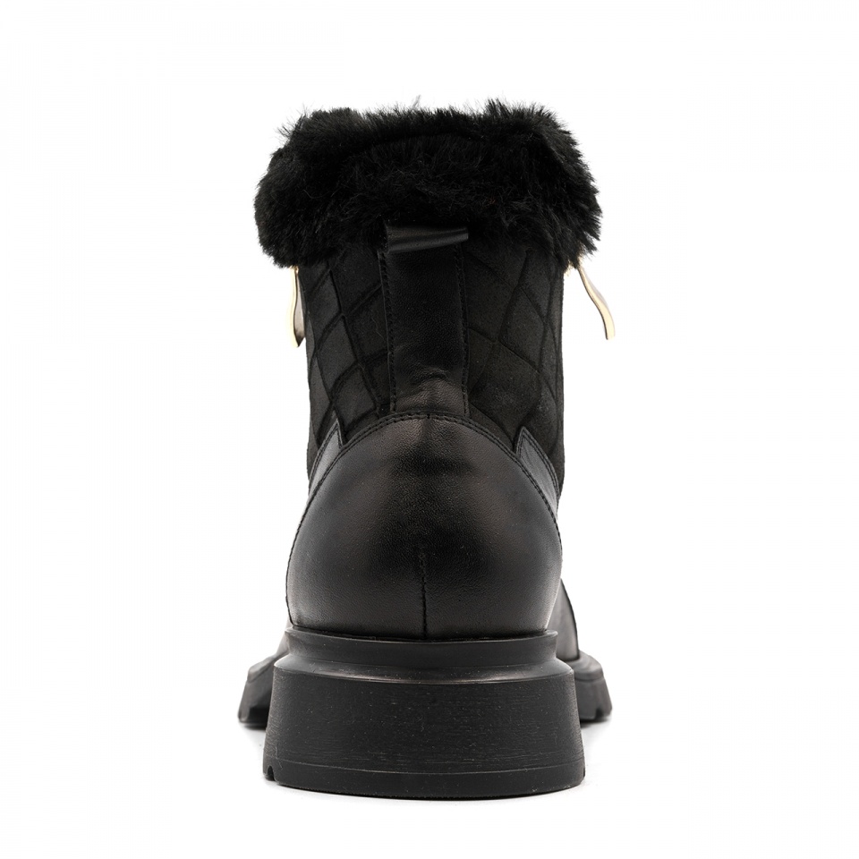 Czarne botki z futerkiem 5ADKRIS41323Z2