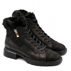 Czarne botki z futerkiem 5ADKRIS41323Z2