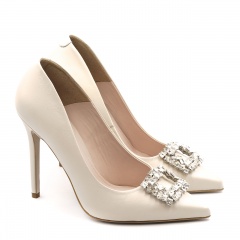 Beżowe czółenka z kryształami 5AD01056324L