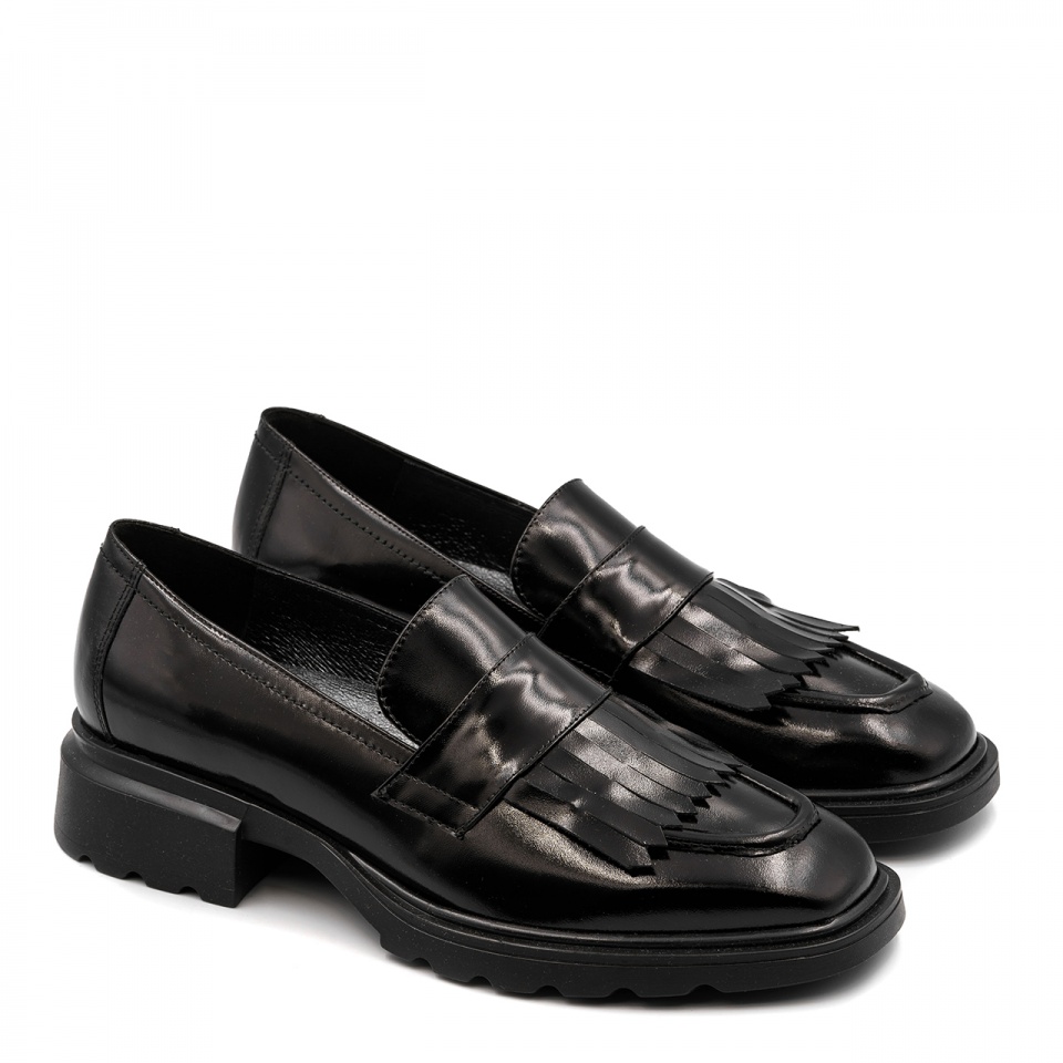 Czarne skórzane półbuty 5ADKRIS11524L