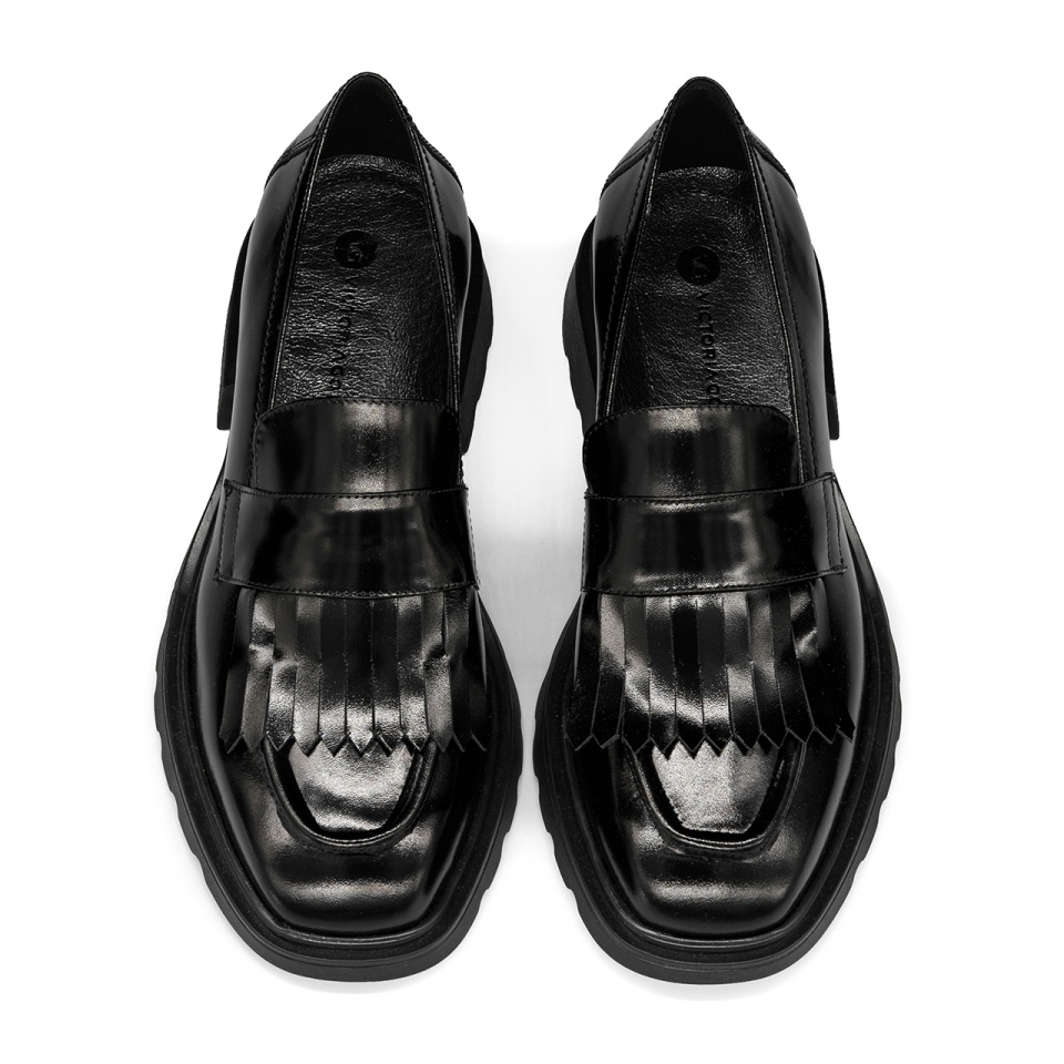 Czarne skórzane półbuty 5ADKRIS11524L