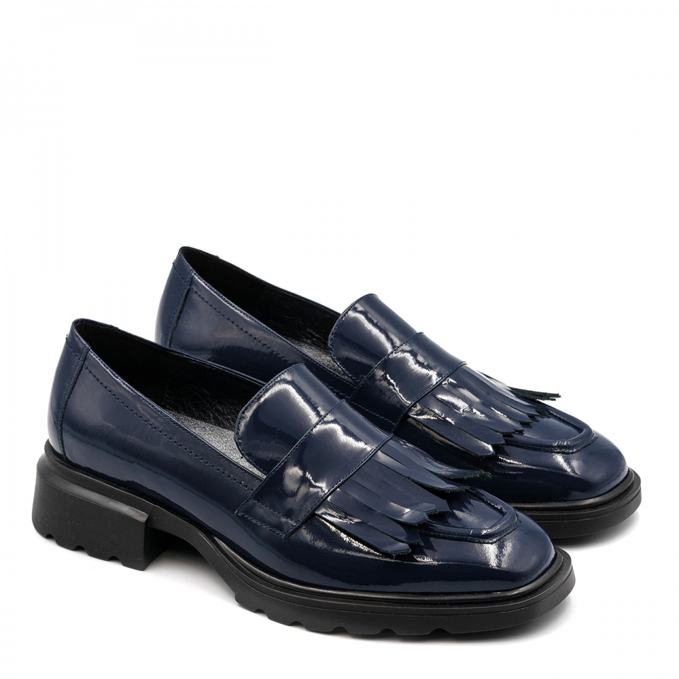 Granatowe lakierowane półbuty 5ADKRIS11525L