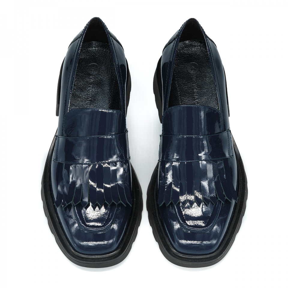 Granatowe lakierowane półbuty 5ADKRIS11525L