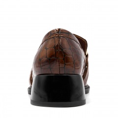 Brązowe półbuty w krokodyli wzór 5ADKRIS2222L