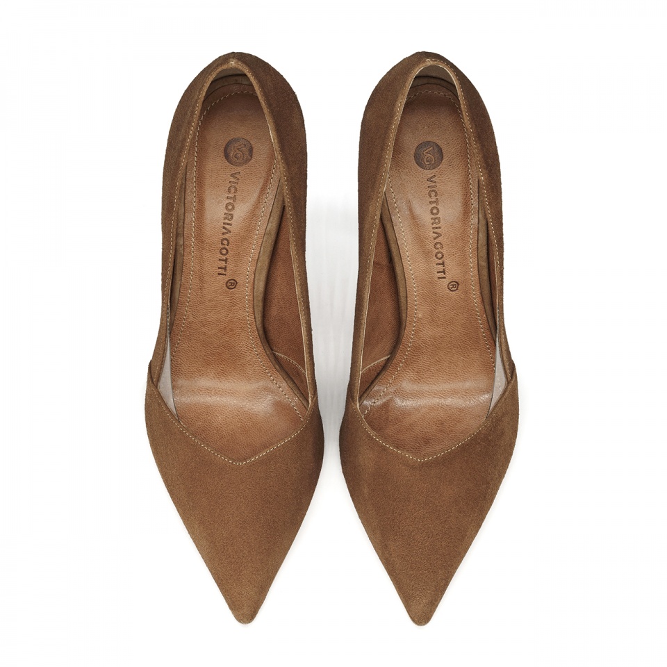 Rude zamszowe czółenka 5AD01053720L2