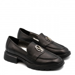 Czarne skórzane półbuty 5ADKRIS1524L