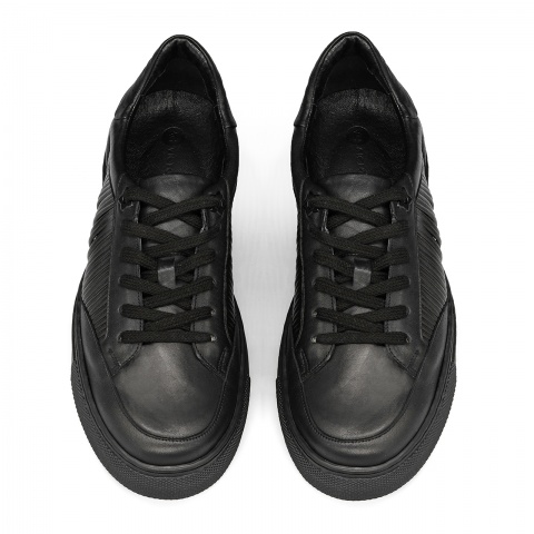 Czarne sk&oacute;rzane sneakersy 5ADDOM221L