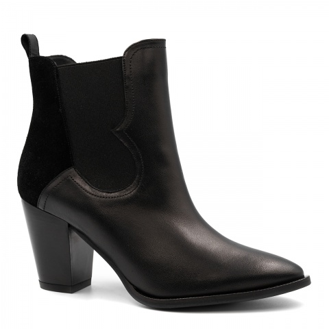 Czarne skórzane kowbojki 5ADD92731223Z