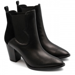 Czarne skórzane kowbojki 5ADD92731223Z