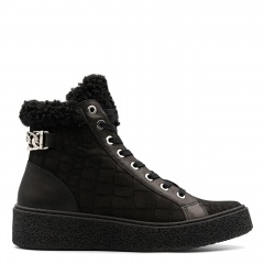 Czarne zamszowe sportowe botki 5ADPEGI1524Z