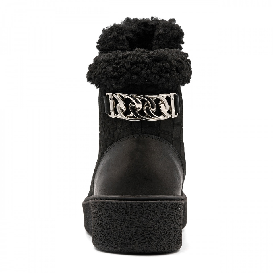 Czarne zamszowe sportowe botki 5ADPEGI1524Z