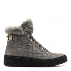 Szare zamszowe sportowe botki 5ADPEGI1524Z