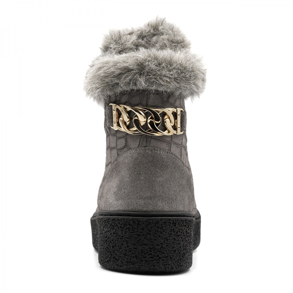 Szare zamszowe sportowe botki 5ADPEGI1524Z