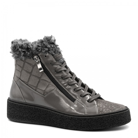 Szare zamszowe sportowe botki 5ADPEGI121Z