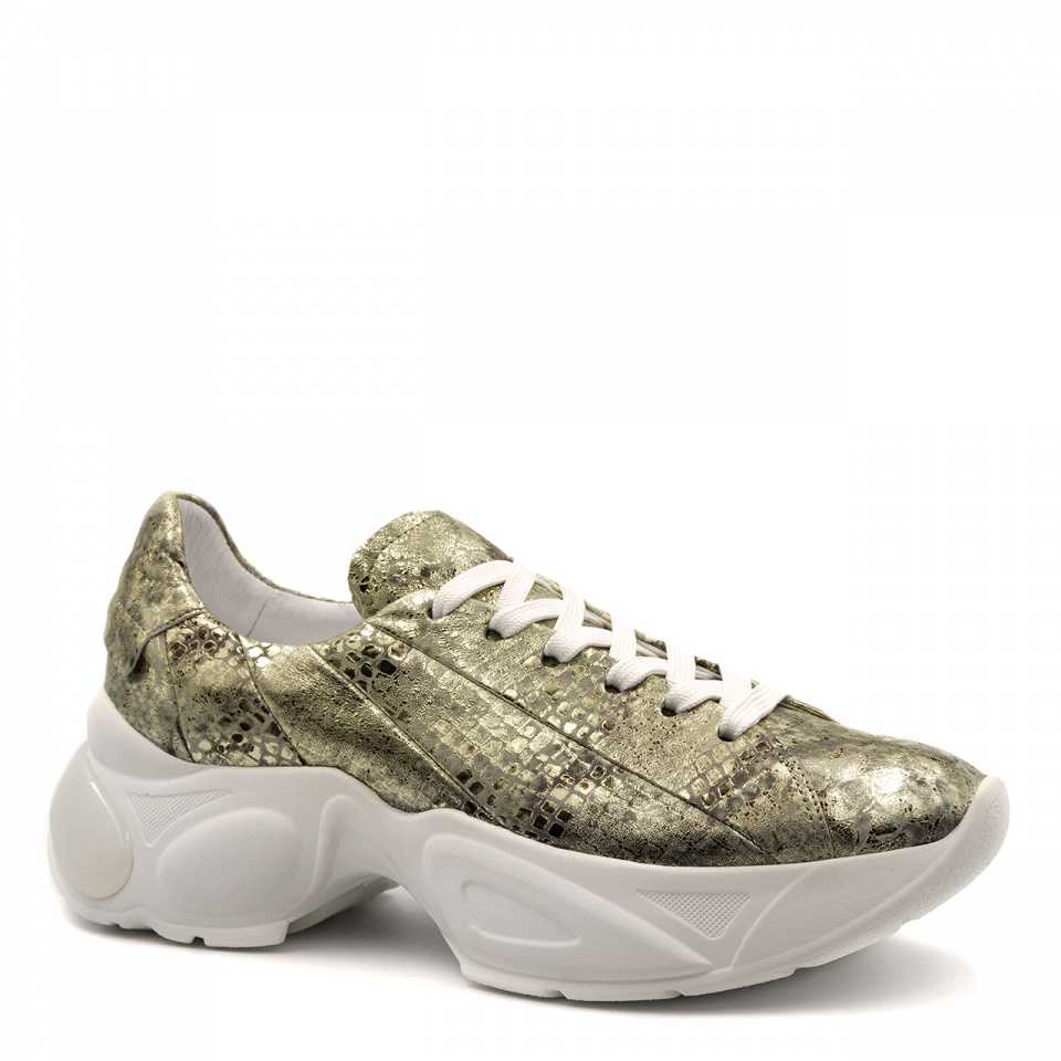 Złote skórzane sneakersy 5ADS52024L