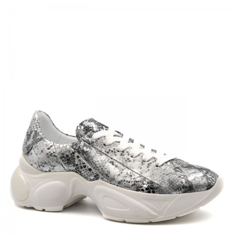 Srebrne skórzane sneakersy 5ADS52024L