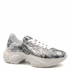 Srebrne skórzane sneakersy 5ADS52024L