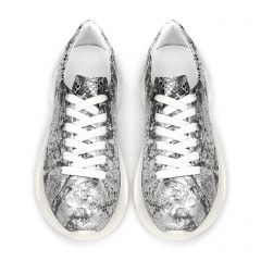 Srebrne skórzane sneakersy 5ADS52024L