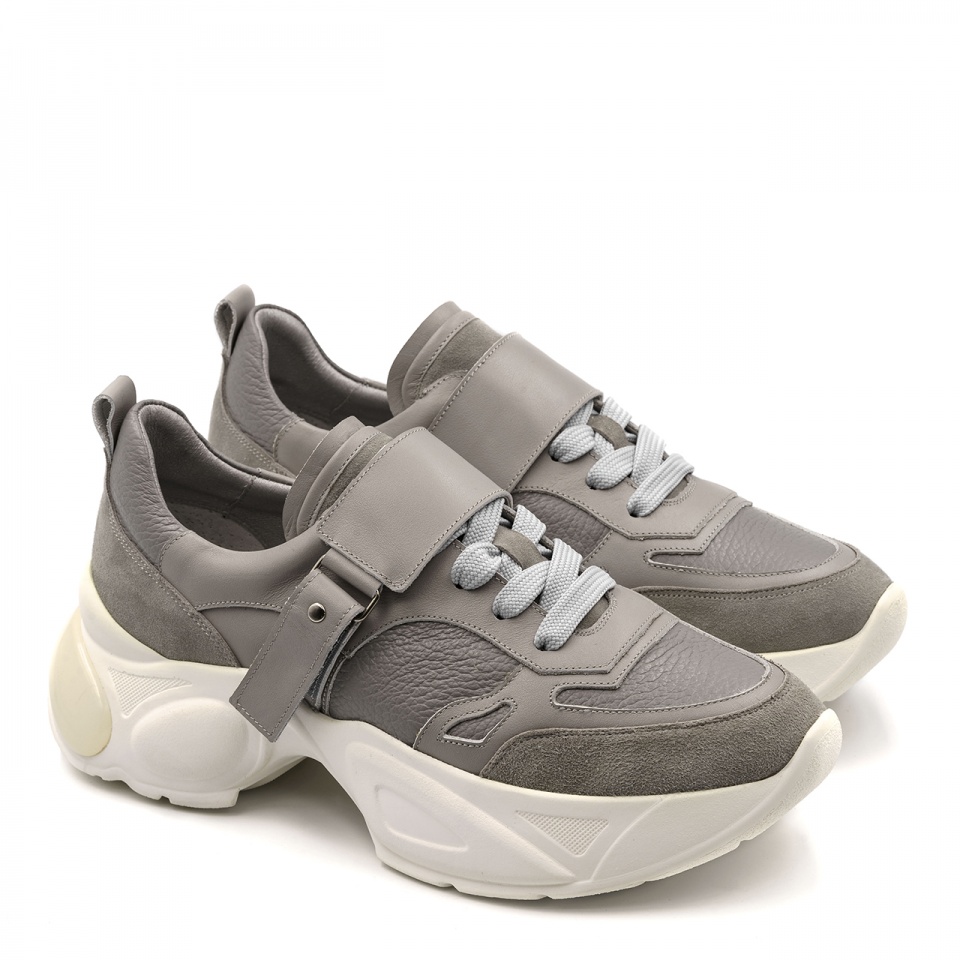 Szare skórzane sneakersy 5ADS51924L