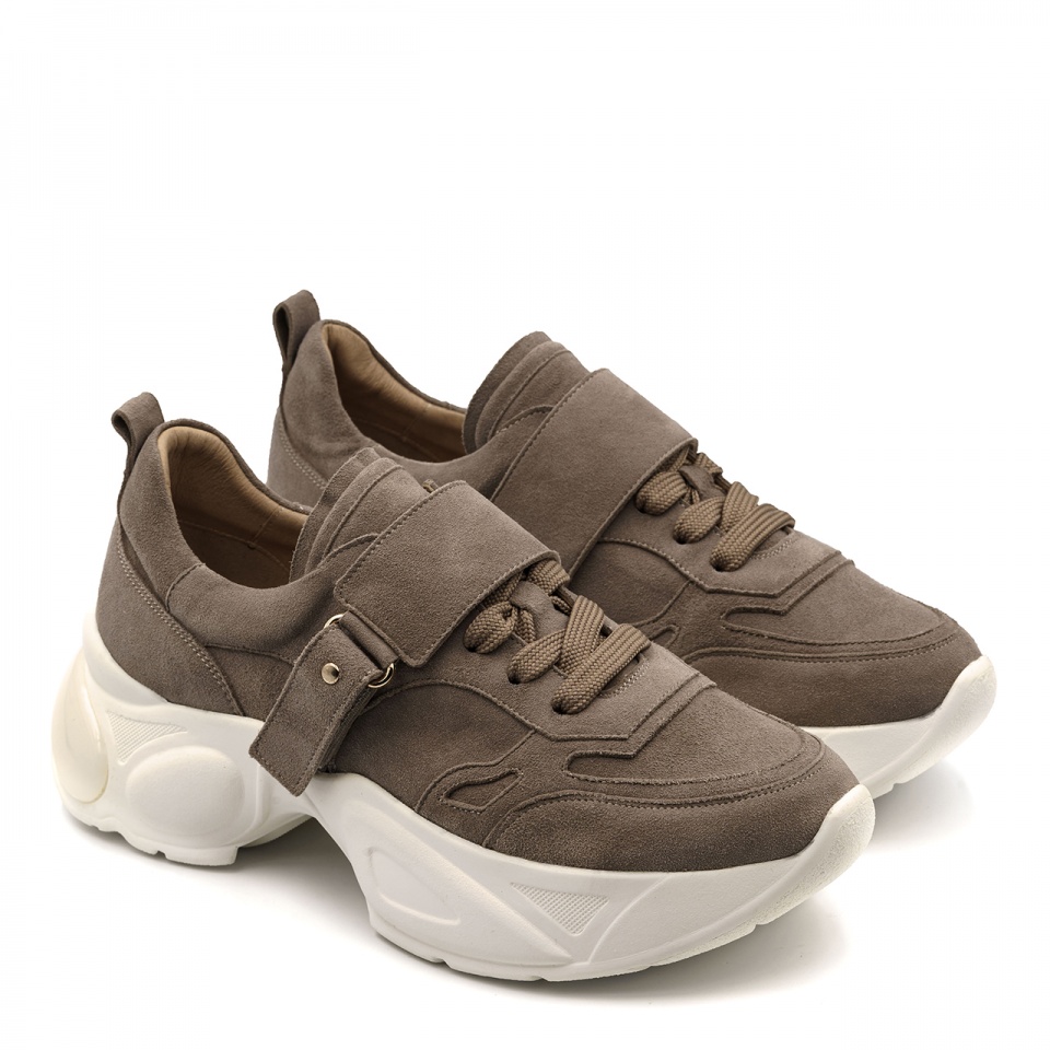 Beżowe zamszowe sneakersy 5ADS51924L